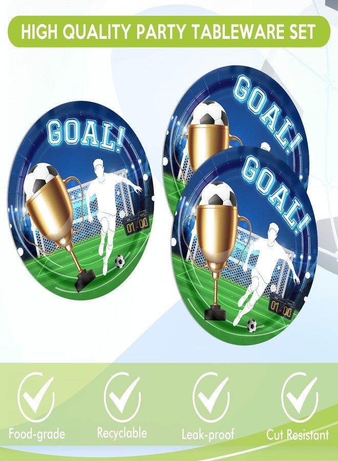 HiToJY 40 PCS Soccer Birthday Party Decorations Disposable Tableware Set Soccer Plates and Napkins Kit丨Sports Events, Baby Shower, Kids Soccer Party Decorations Supplies Serves 20 - Image 4